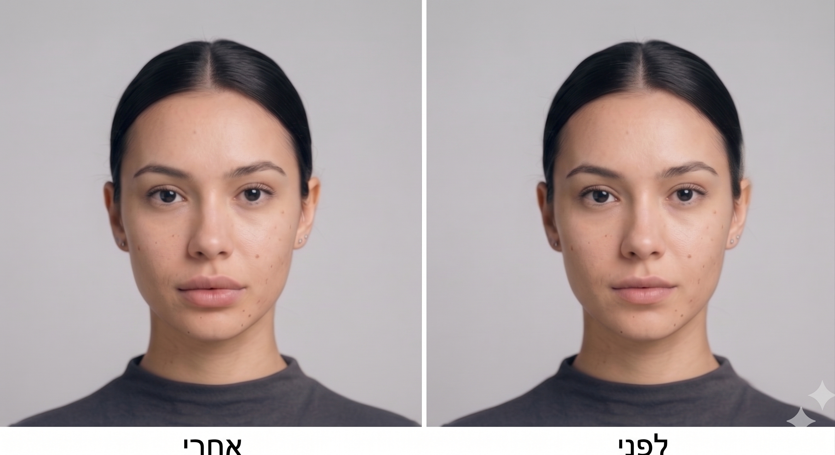 השוואת לפני ואחרי טיפול